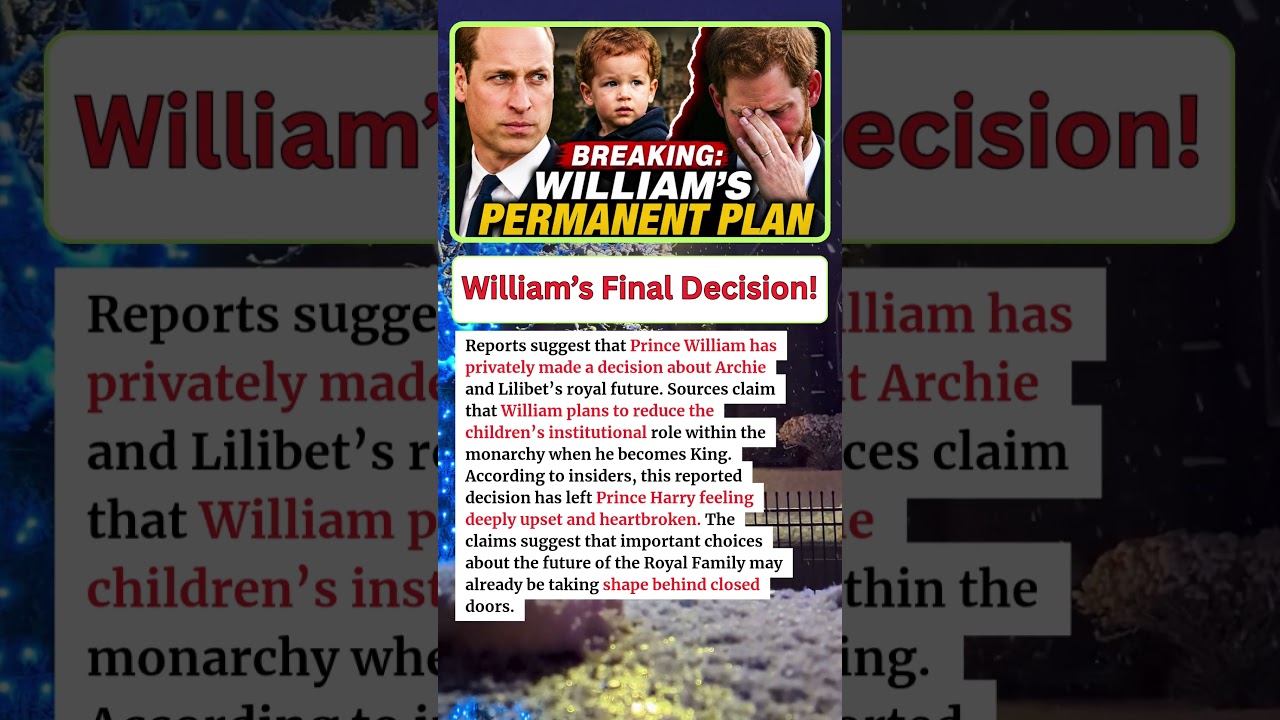 ROYAL EXPOSED: William&rsquo;s Long-Term Plan for Archie Reportedly Leaves Harry Heartbroken