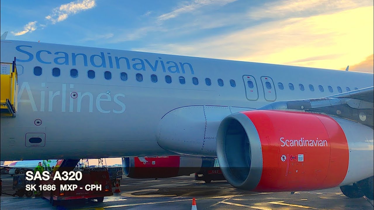 TRIP REPORT | SAS A320 | Milan MXP ✈ Copenhagen | RARE takeoff rwy 17R | Economy Class