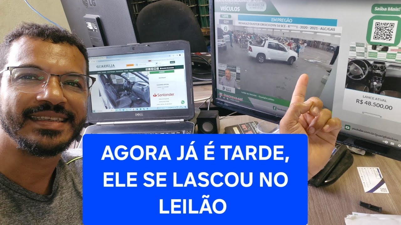 ELE COMPROU NO LEILÃO ONLINE E SE LASCOU, DUSTER OROCH , VEJA TUDO AGORA. CARROS E MOTOS