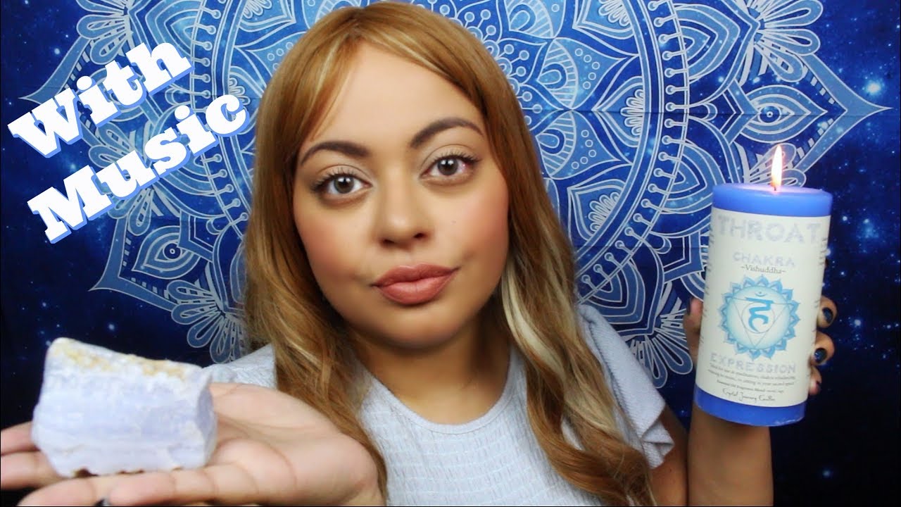 ASMR| Reiki & Crystal Healing RP - Balancing your Throat Chakra WITH MUSIC