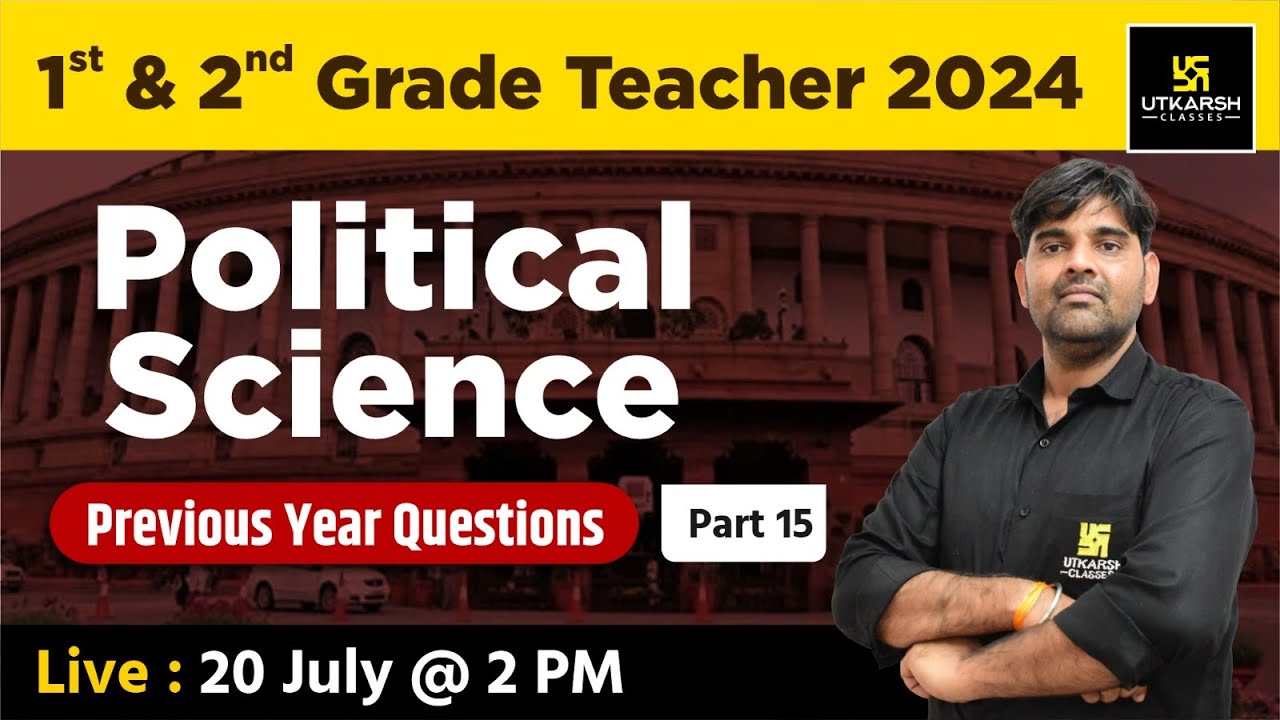 RPSC 1st & 2nd Grade Teacher| Political Science PYQs -15 | By Sunil Yadav Sir @UtkarshTeachingExams