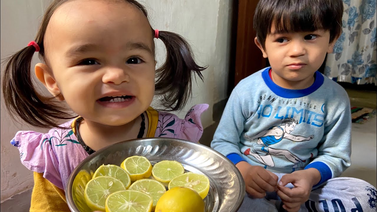 Devanshi Eating Lemon First Time 🍋😍