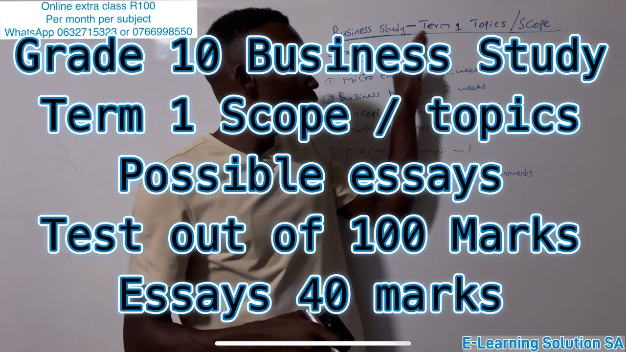 Grade 10 Business Study Term 1 | Scope & Essays Topics for 2025