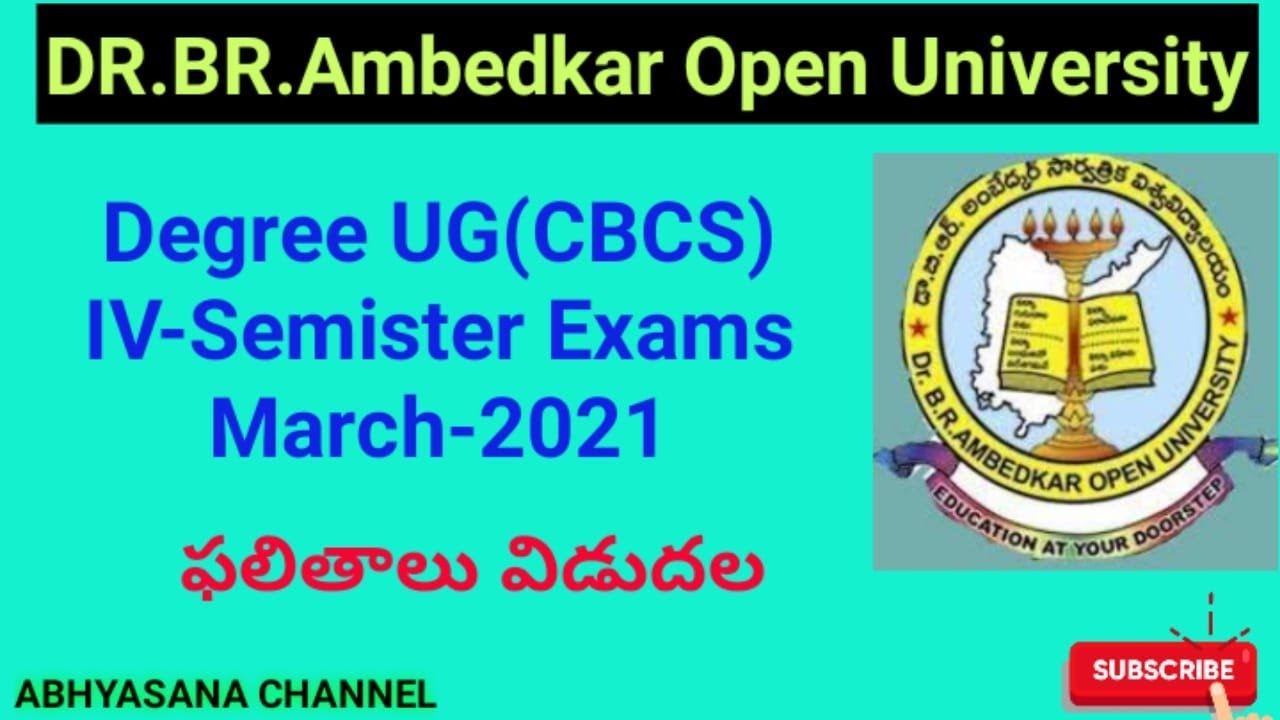 DR.B.R.AMBEDKAR OPEN UNIVERSITY // DEGREE (UG) CBCS IV - SEMESTER EXAMS MARCH - 2021 RESULTS // HYD