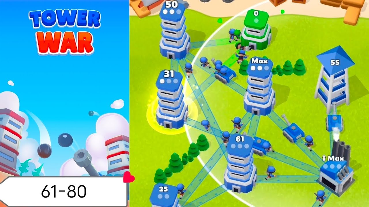 Tower War Android Gameplay | Levels 61-80 | #gaming #gameplay #towerwar