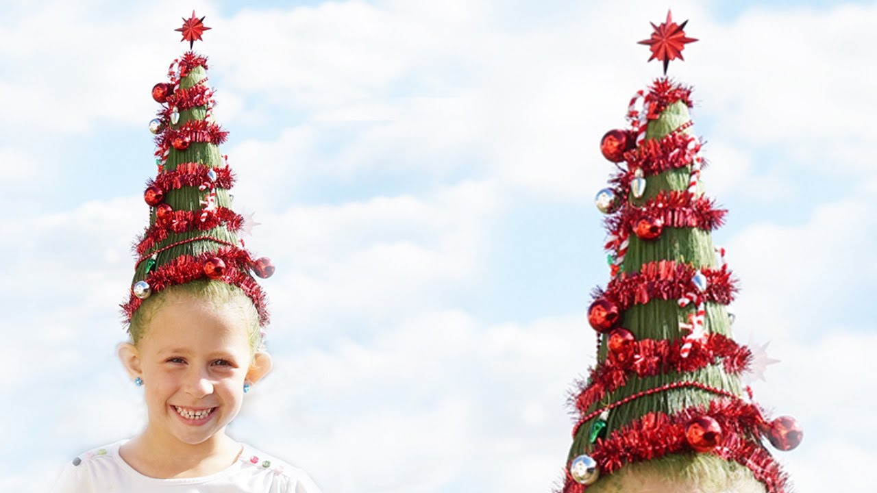 Crazy Hair Day // Christmas tree head // Funny Hair