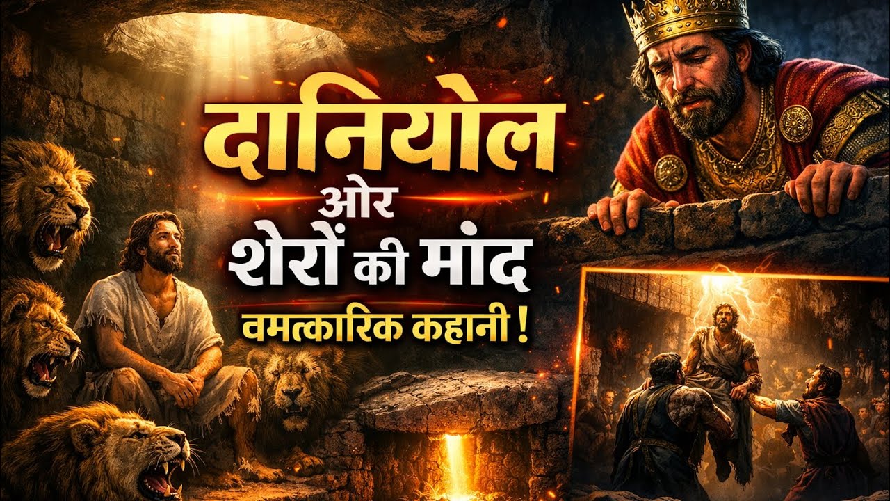 Daniel in the Lions’ Den | भूखे शेर और जिंदा चमत्कार | Bible Story Hindi | Yeshu AI Inspire#bibletru