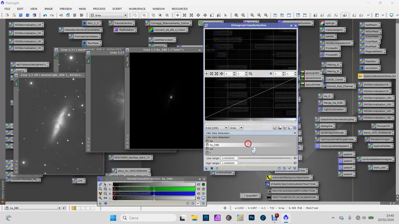 elaborazione pixinsight m82 sottrazione continum