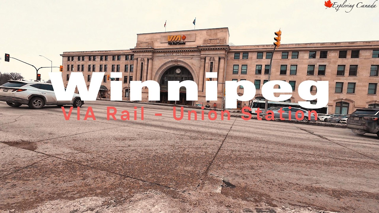 Walking thru VIA Rail Union Station to Human Right Building | Winnipeg | 4K