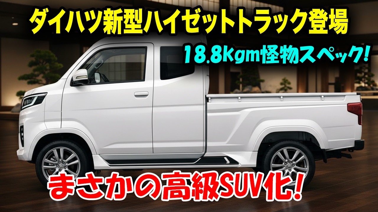 ２０２６ダイハツ新型ハイゼットトラック登場、モータートルク18.8kgmの衝撃！軽トラ史上最強スペックで市場崩壊へ！