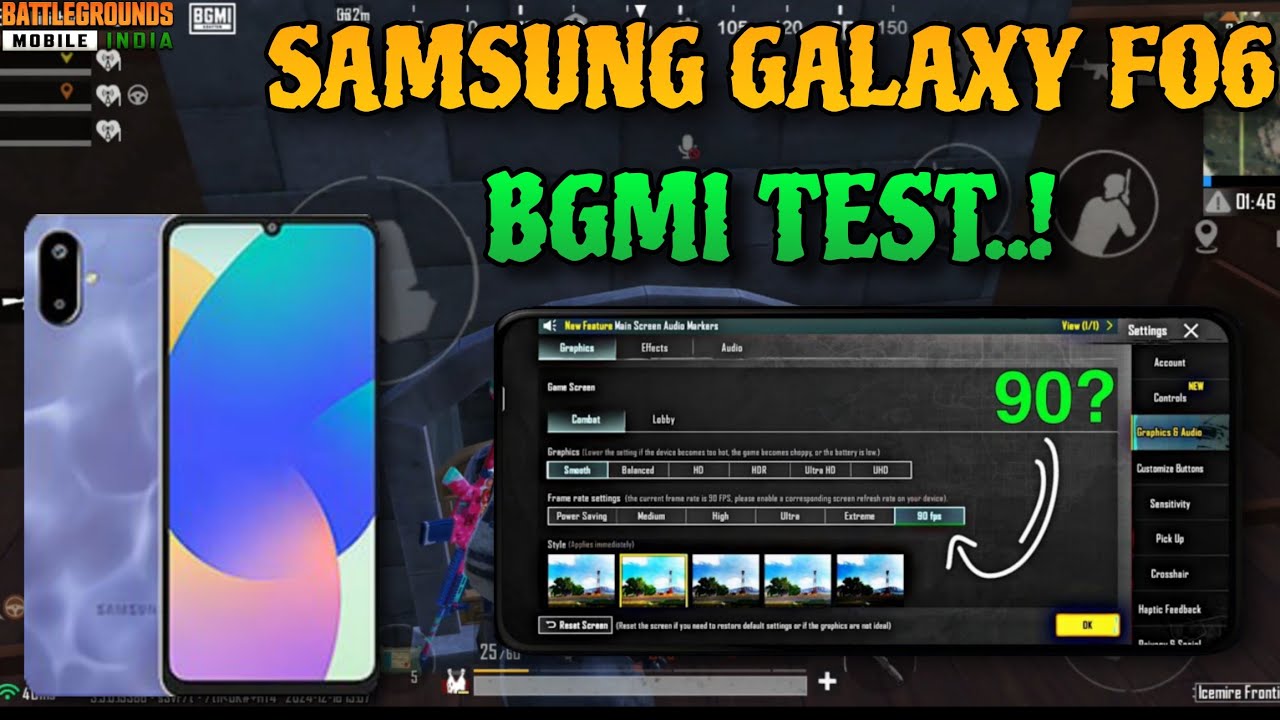 SAMSUNG GALAXY F06 5g BGMI TEST | SAMSUNG F06 5G GRAPHICS , GYROSCOPE TEST | DM 6300 PROCESSOR 🥵🔥