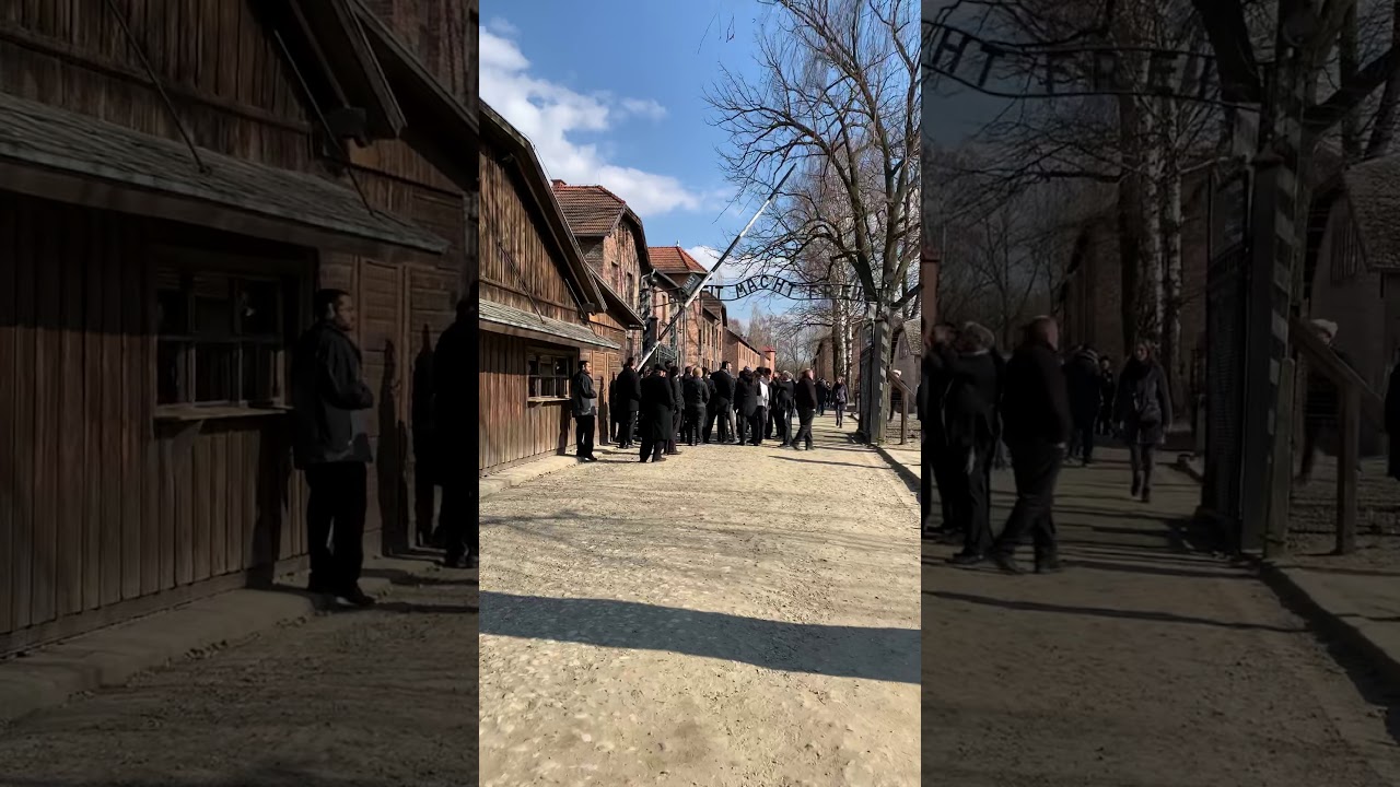 Jewish men singing at Auschwitz
