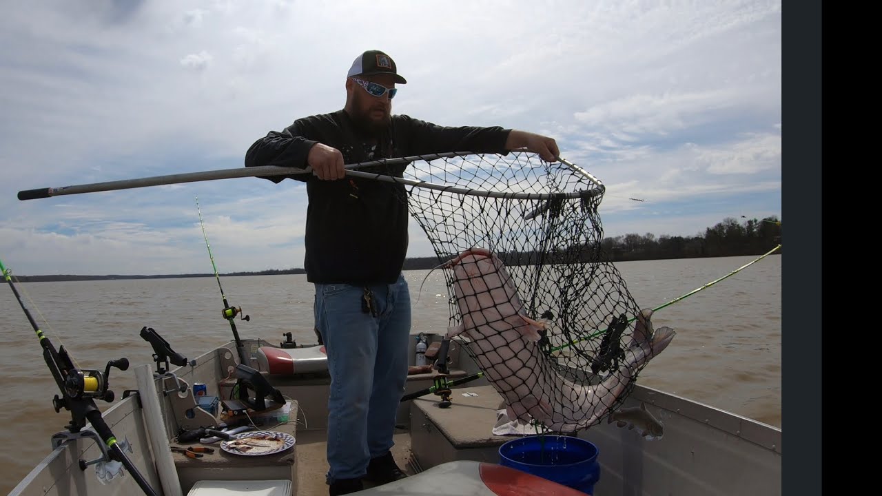 Catfishing Hoover Reservoir at the beginning of spring