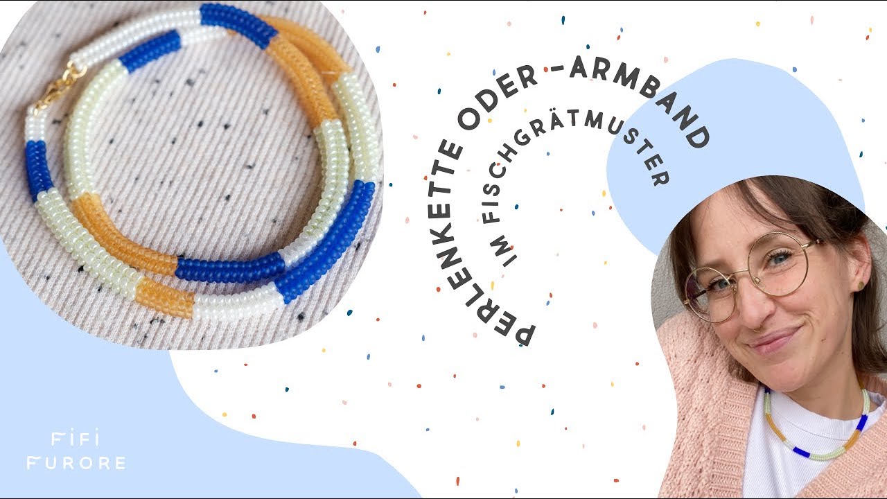 Perlenkette oder -armband selber machen | Perlenschmuck DIY | Fischgr&auml;tenmuster