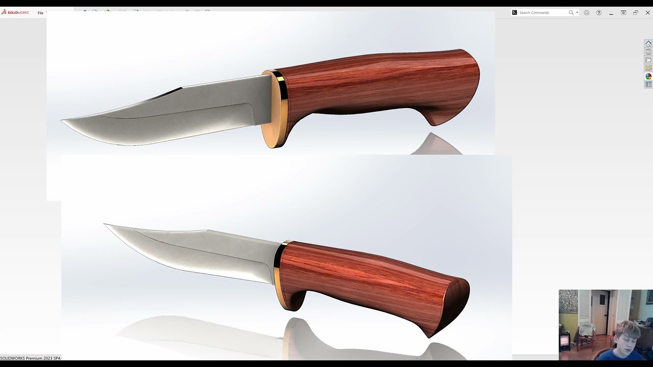 Моделирование рукоятки ножа в SolidWorks