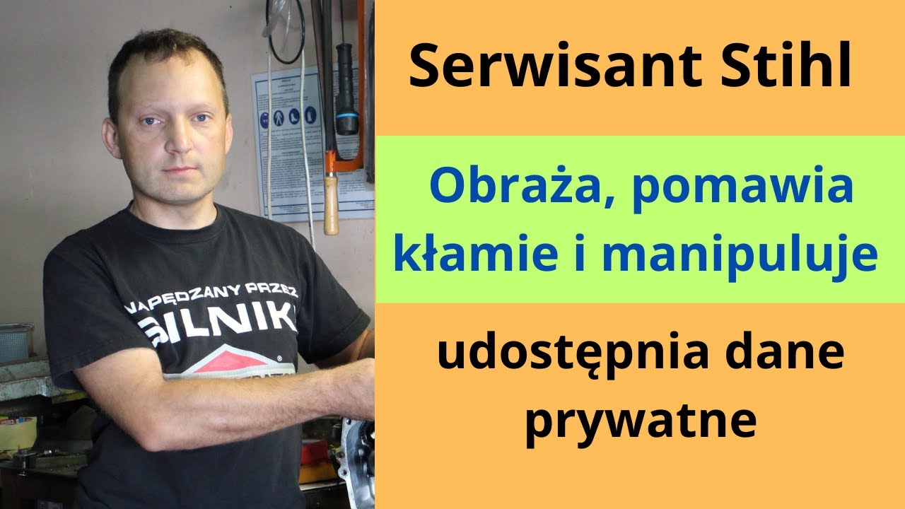 Serwisant Stihl, pomawia, kłamie, manipuluje, a w tle Iseki YB 901 od Kamila Czerwonki