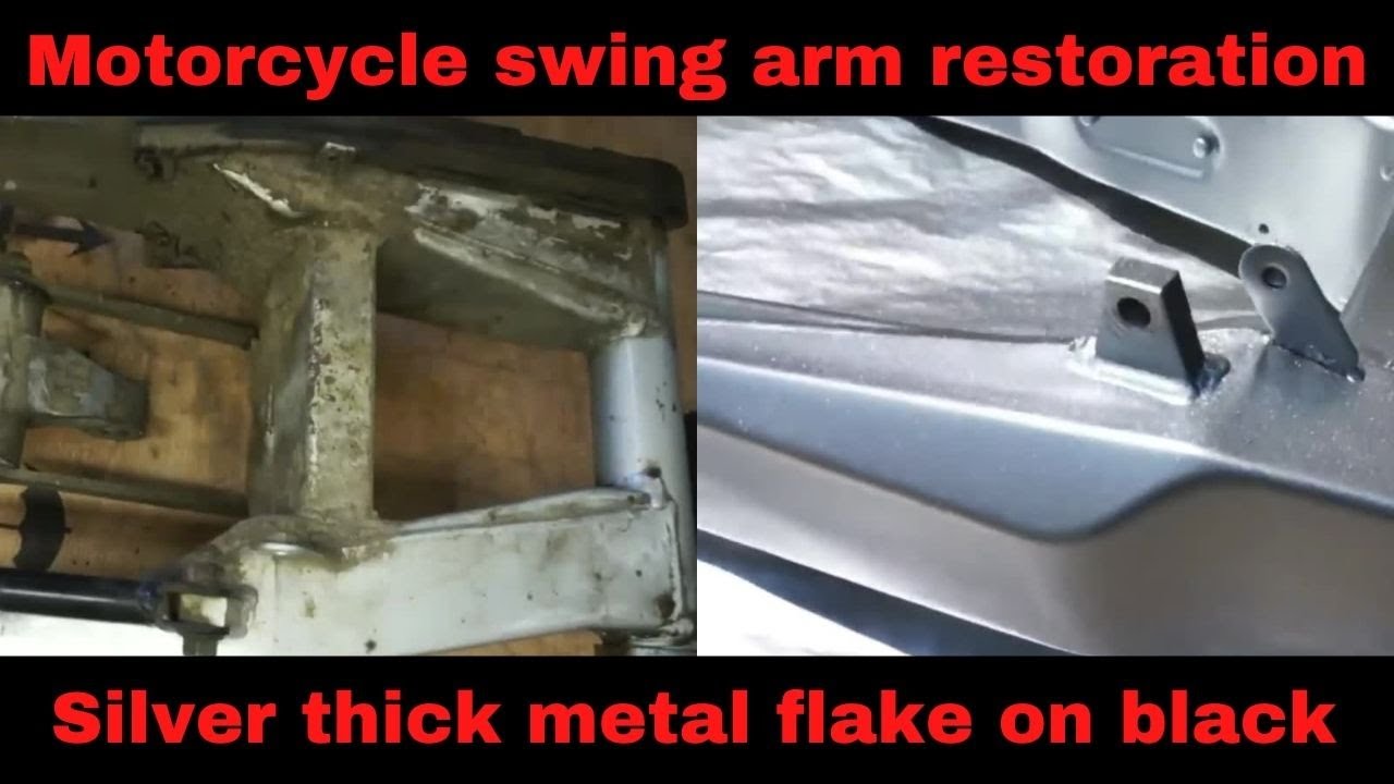 Yamaha YZF600R THANDERCAT SWING ARM RESTORATION , Silver thick metal flakes on black