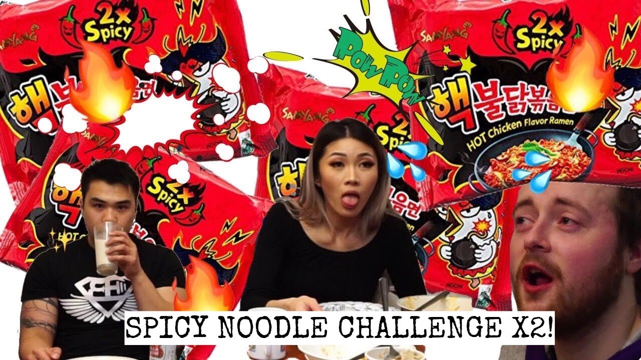 X2 SPICY NOODLE CHALLENGE!! | Nadia Ngo