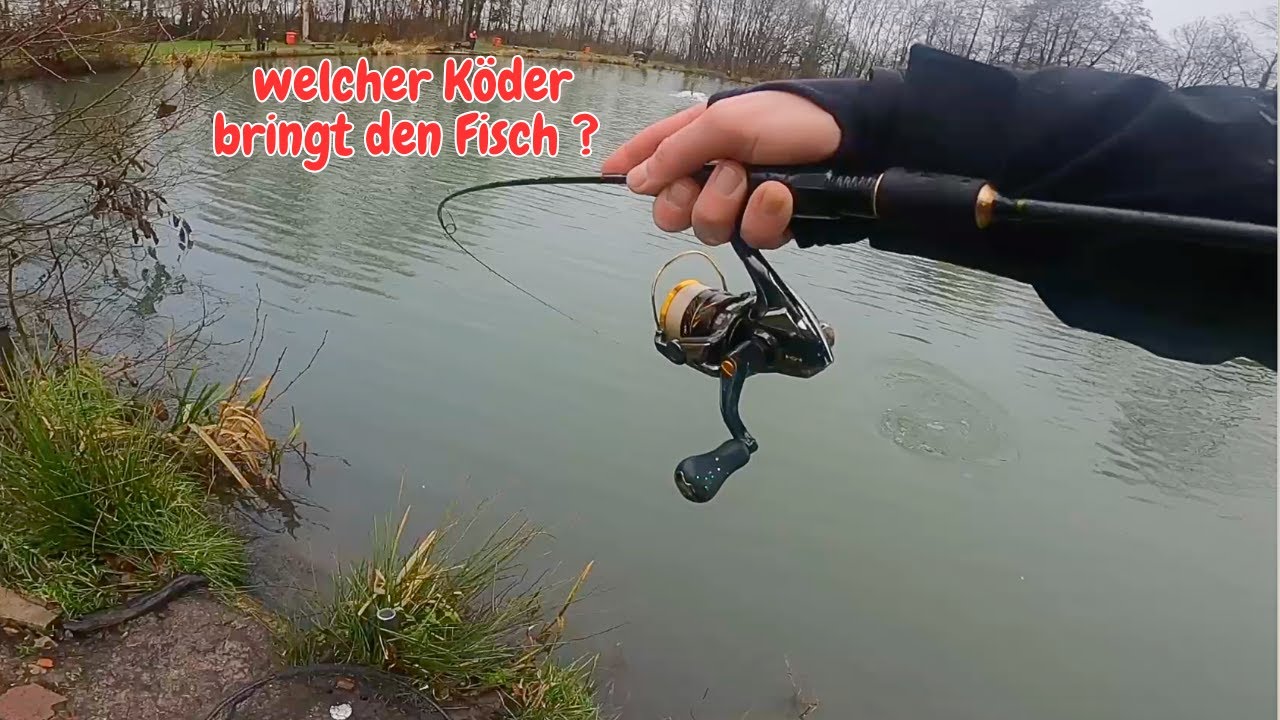 Forellenangeln mit Spoon im Winter Gummiköder Angeln am  Forellensee Angelhof Weseloh Re-Upload