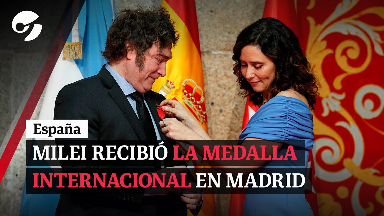 MILEI CRITICÓ AL SOCIALISMO EN MADRID: Isabel Díaz Ayuso le otorgó la Medalla Internacional