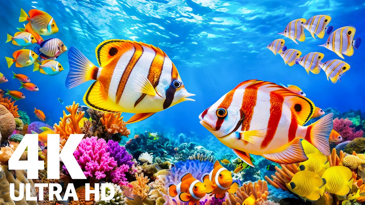 Underwater Wonders 4K - The Best Sea Animals with Relaxing Music for Peaceful Relaxation