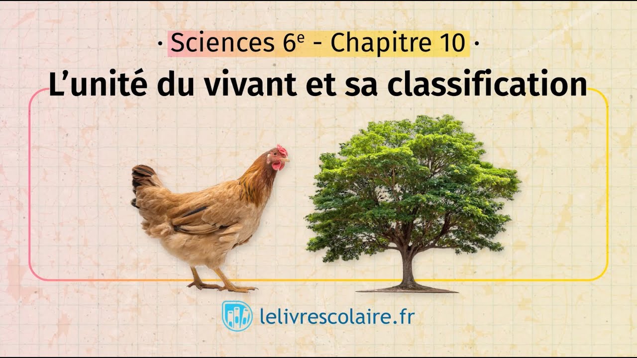 L’unité du vivant et sa classification (Sciences et Technologie 6e)