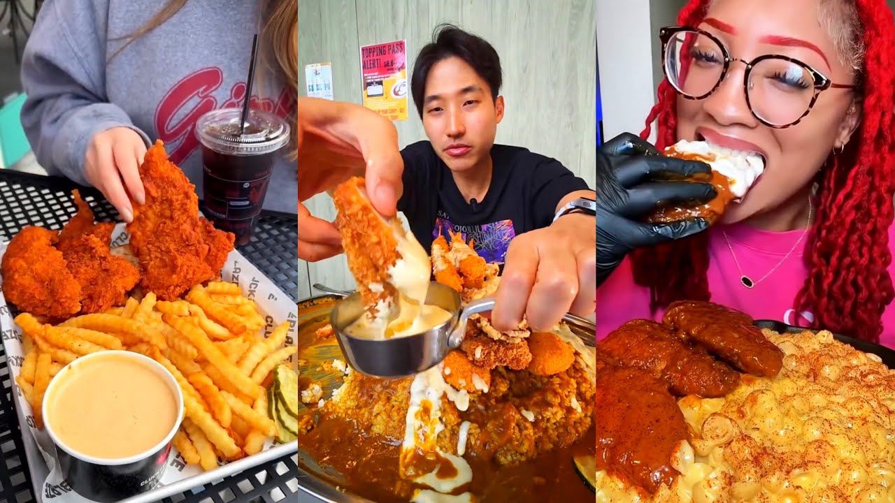 Mukbang TikTok Compilation | Fried Chicken, Loaded Fries and More!!  | GLOWBANG