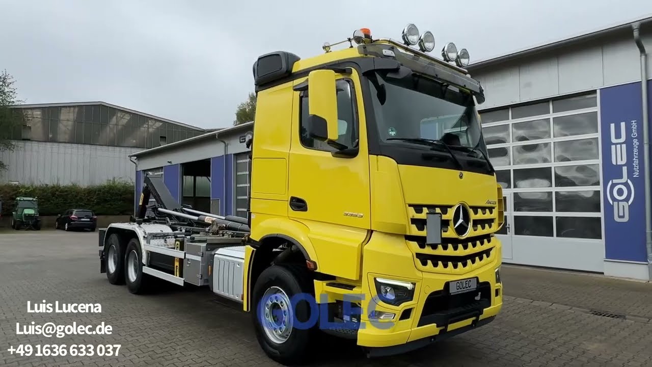 VERKAUFT - G200195 - Mercedes-Benz Arocs 3353 6x4 Abrollkipper HYVA 22-60-S aus Baujahr 2023