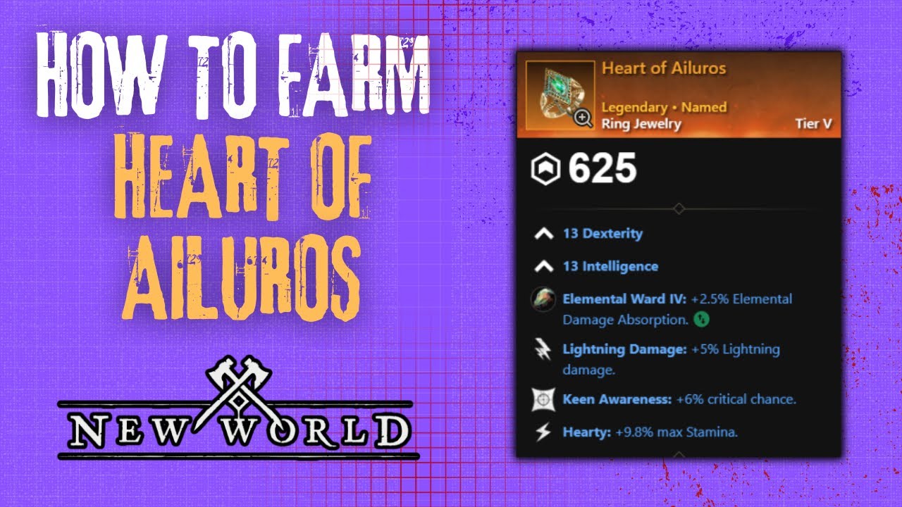 How To Farm The Heart Of Ailuros Ring In New World | Ailuros The Eastern Wind Boss Location.