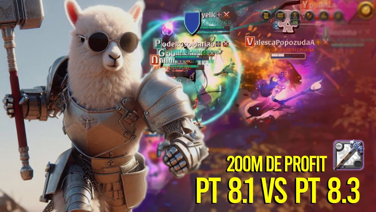 8.1 VS 8.3 = 200M | LUTAMOS CONTRA UMA PT 8.3 DENTRO DAS AVALONS! ALBION ONLINE