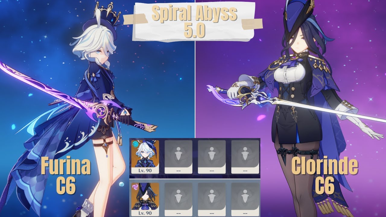 C6 Furina & C6 Clorinde Solo Spiral Abyss 5.0