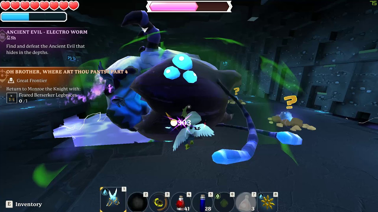 Portal Knights - Hard Mode Electro Worm - SOLO Rogue