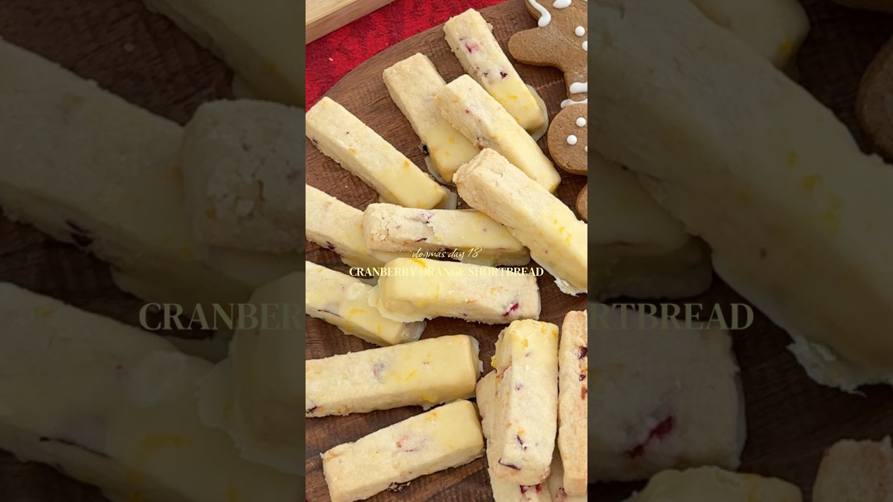 Orange Cranberry Shortbread cookies 🍊 Christmas Cookie Recipe