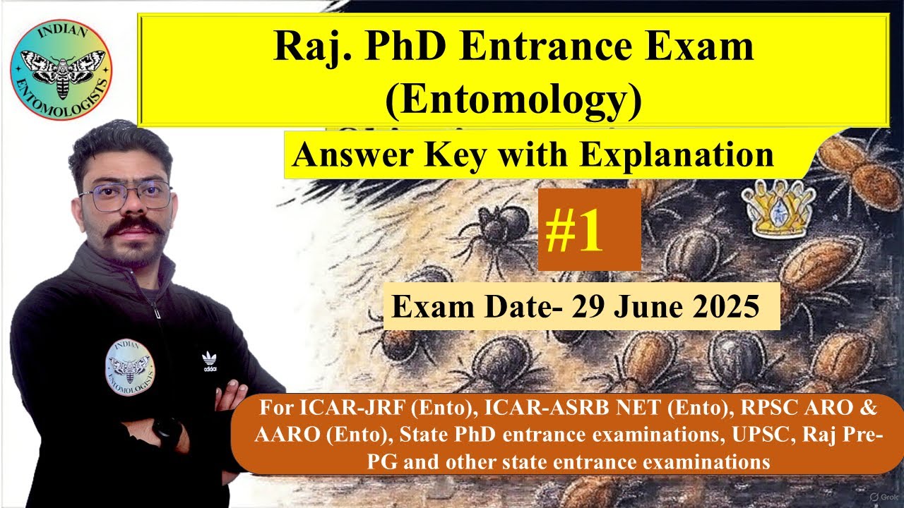 Rajasthan PhD Entrance Examination (Entomology) Paper Explanation  2025 Part-1