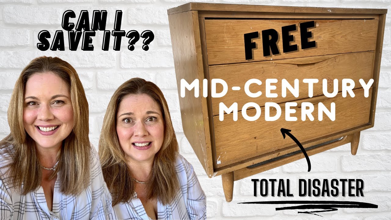 The FREE Mid-Century-Modern Dresser No-One Wanted! | Crooked Drawer Repair | Can I Save It???