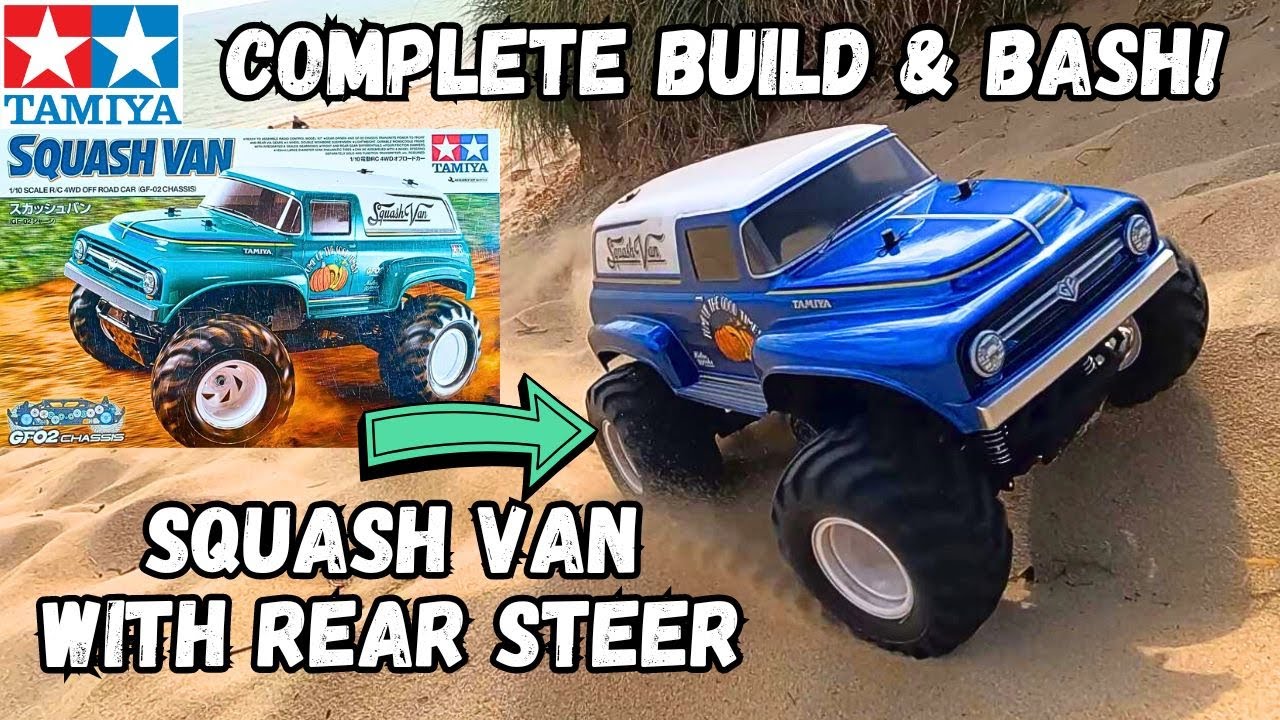 Tamiya Squash Van: полная сборка и запуск с лучшими советами! Комплект 58725: бесколлекторный и с...