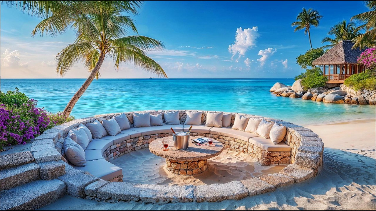 🌴🥂 Luxury Beach Resort Lounge | Relaxing Summer Jazz to Unwind & Deep Focus 4K