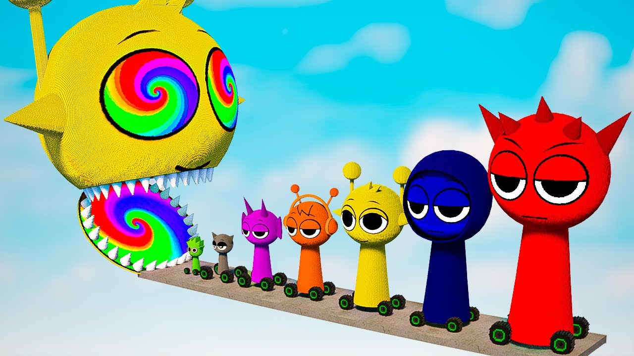 Big & Small INCREDIBOX Sprunki CARS Vs Giant SIMON Sprunki with Rainbow Portal| TEARDOWN