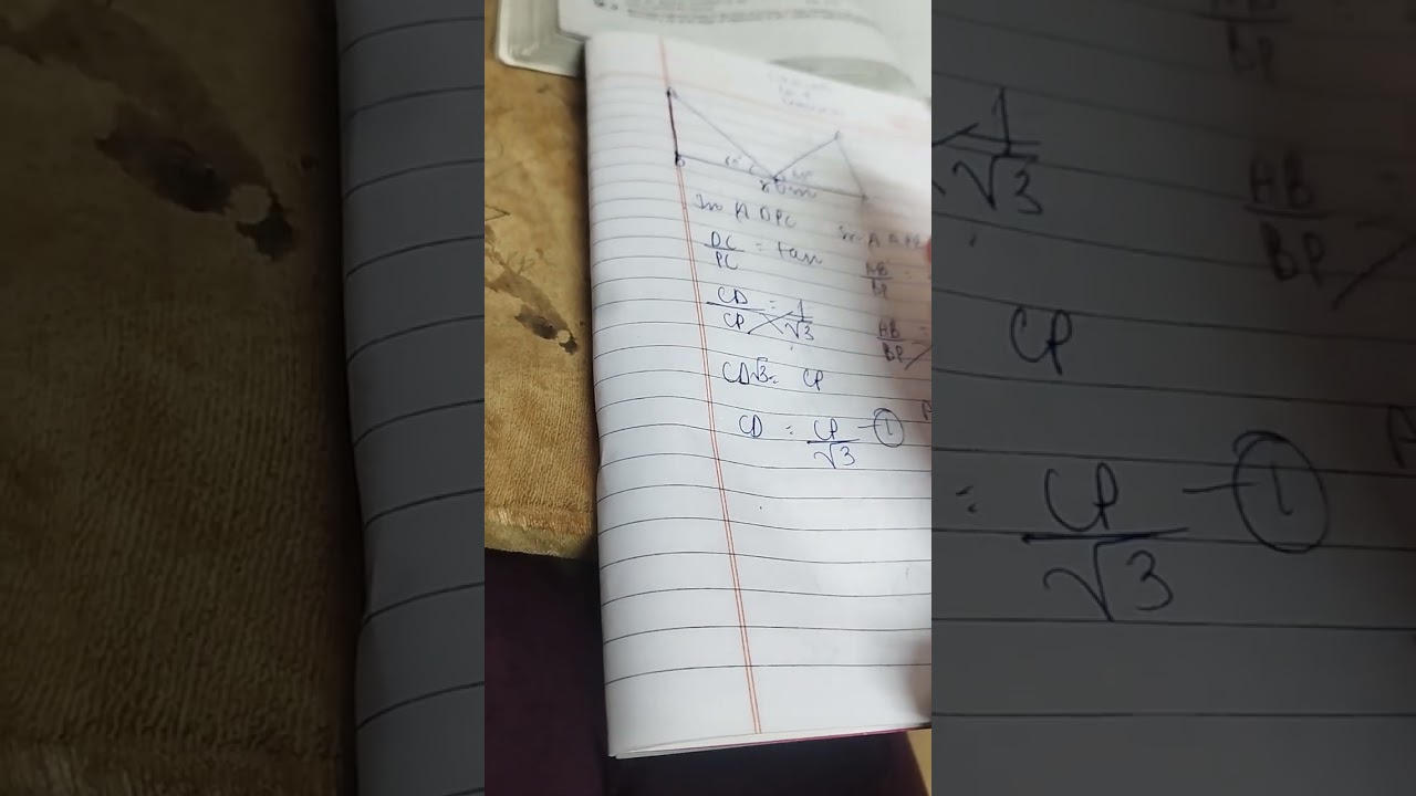 Class 10 chapter  9 some application of trigonometry exercise 9.1 question number 10 in return form