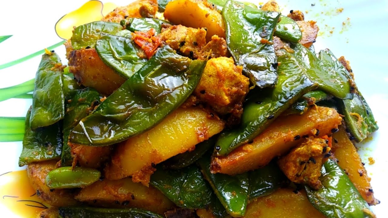 ভাত রুটির সঙ্গে বানাও নিরামিষ সীম আলুর তরকারি_Niramish Bori diye Sim Alur Torkari_Sem Aloo Recipe