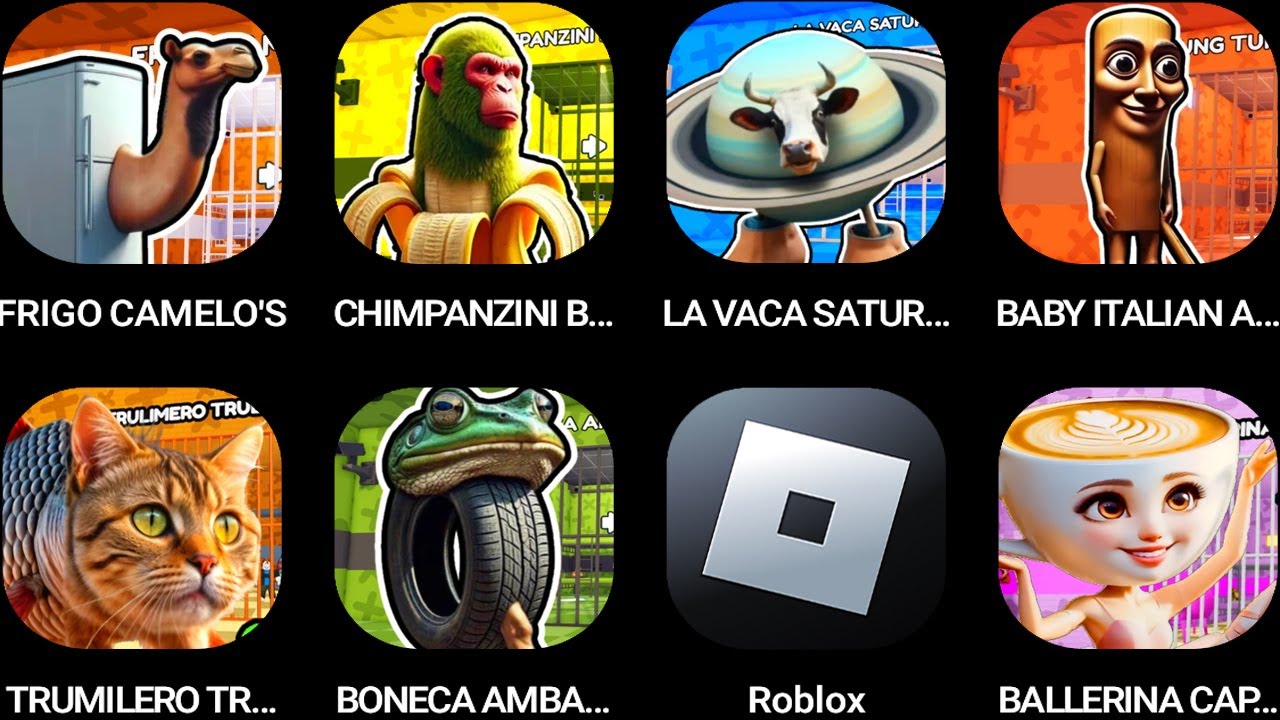 FRIGO CAMELO'S PRISON,CHIMPANZINI BANANINI'S,LA VACA SATURNO,BABY ITALIAN ANIMALS FAMILY...