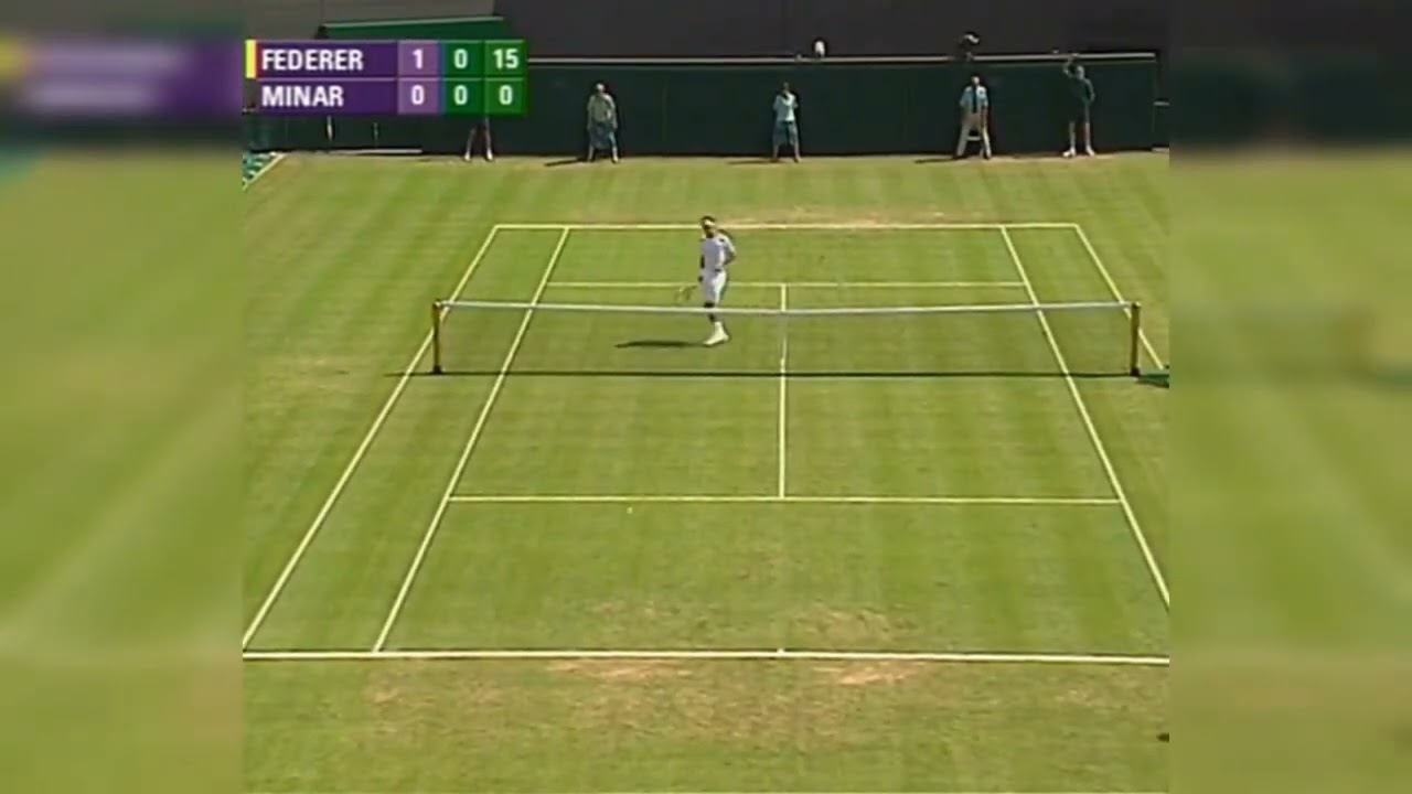 Federer serve & volleying at Wimbledon 2005