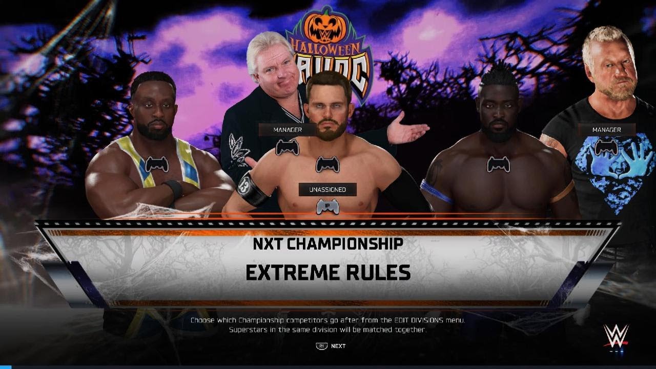 WWE 2K25 Big E Vs Oba Femi Vs 'Paragon' Jay Pierce' - NXT Title - NXT Halloween Havoc