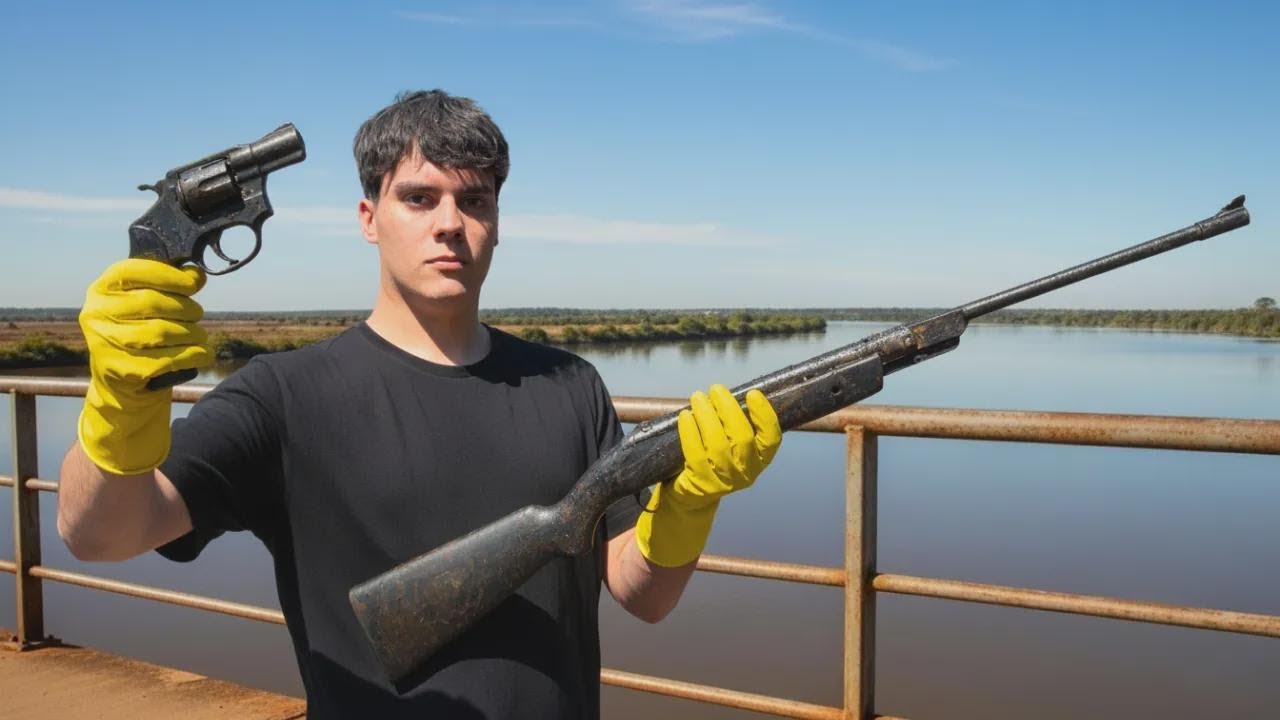 Encontramos armas de crime no fundo do rio!