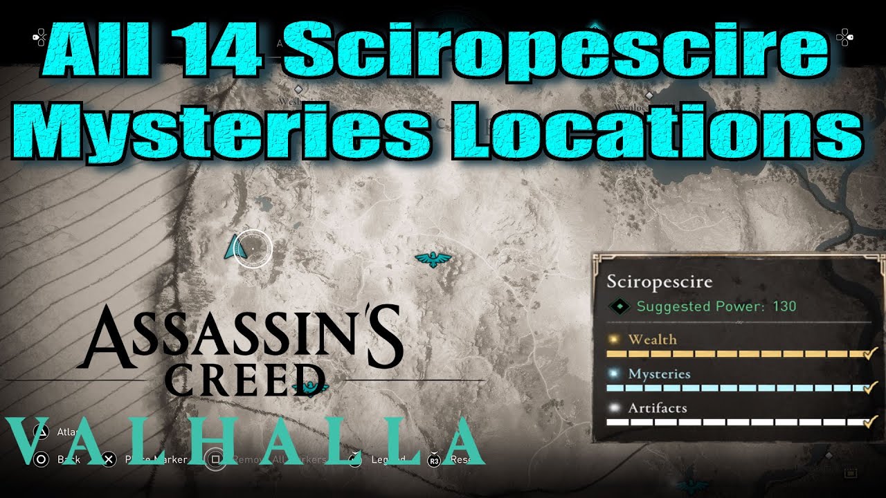 Assassin's Creed Valhalla All Sciropescire Mysteries Location guide
