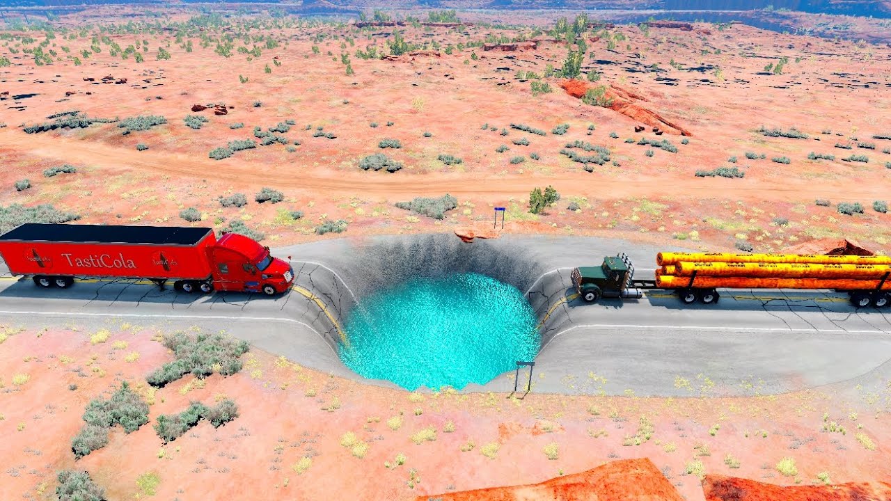 Car vs Giant Water Pit Challenge #3 | BeamNG.Drive