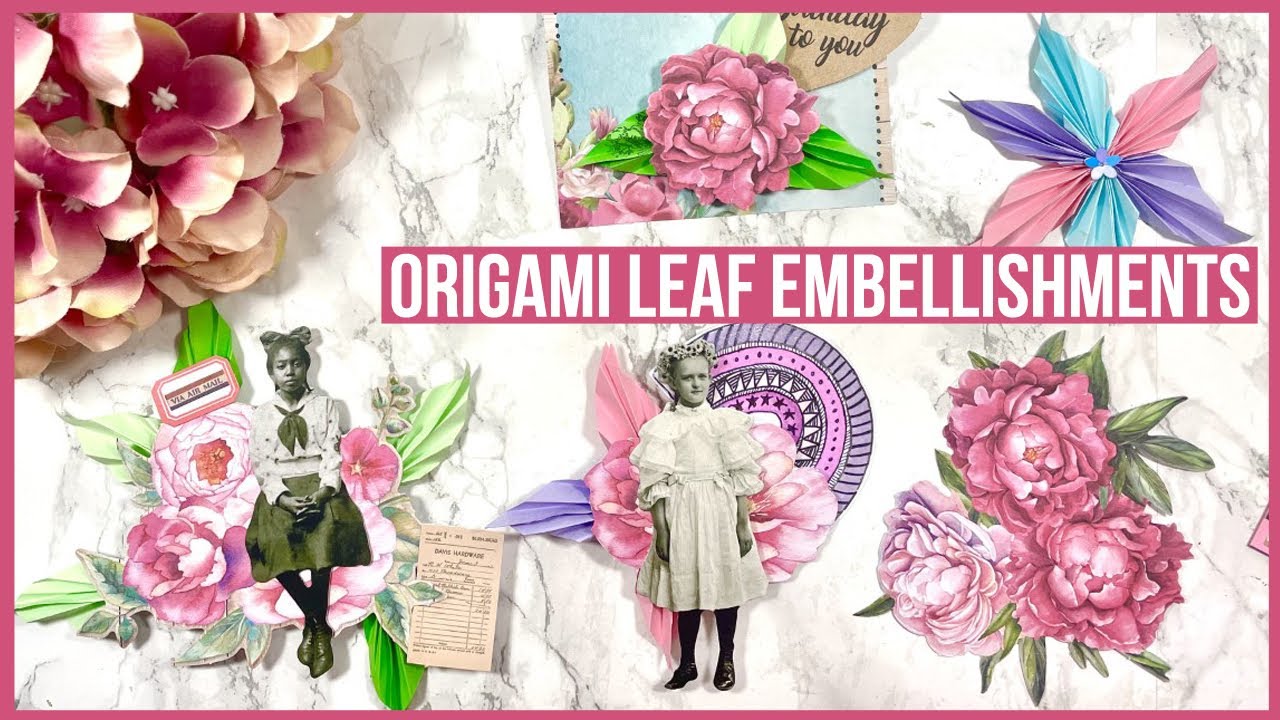 Origami paper leaf tutorial 2023| Paper craft embellishments junk journals, card making, gift tags
