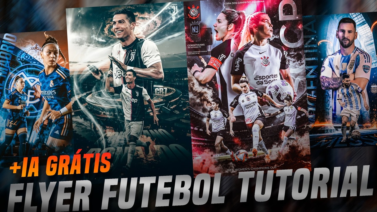 Como Criar Poster de Futebol usando IA Grátis + PicsArt | Faça Backgrounds Épicos