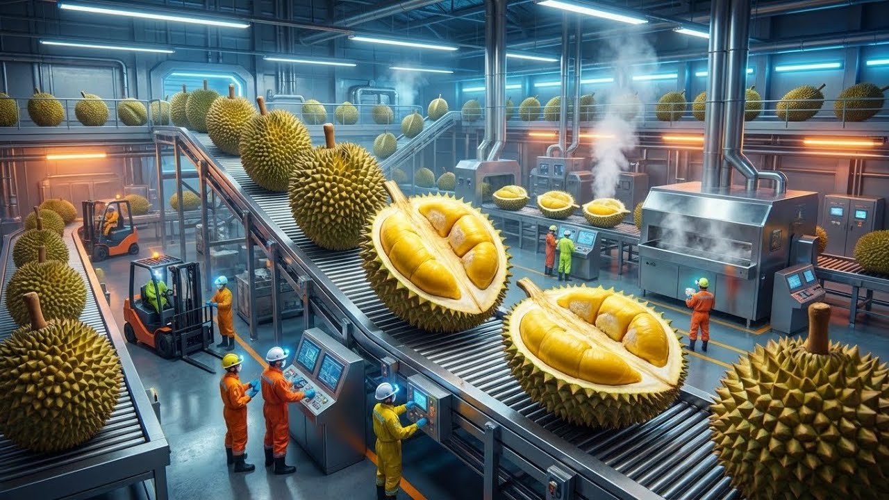 Inside a Durian Processing Plant: Packaging Creamy Pulp for Premium Export (Full Process)