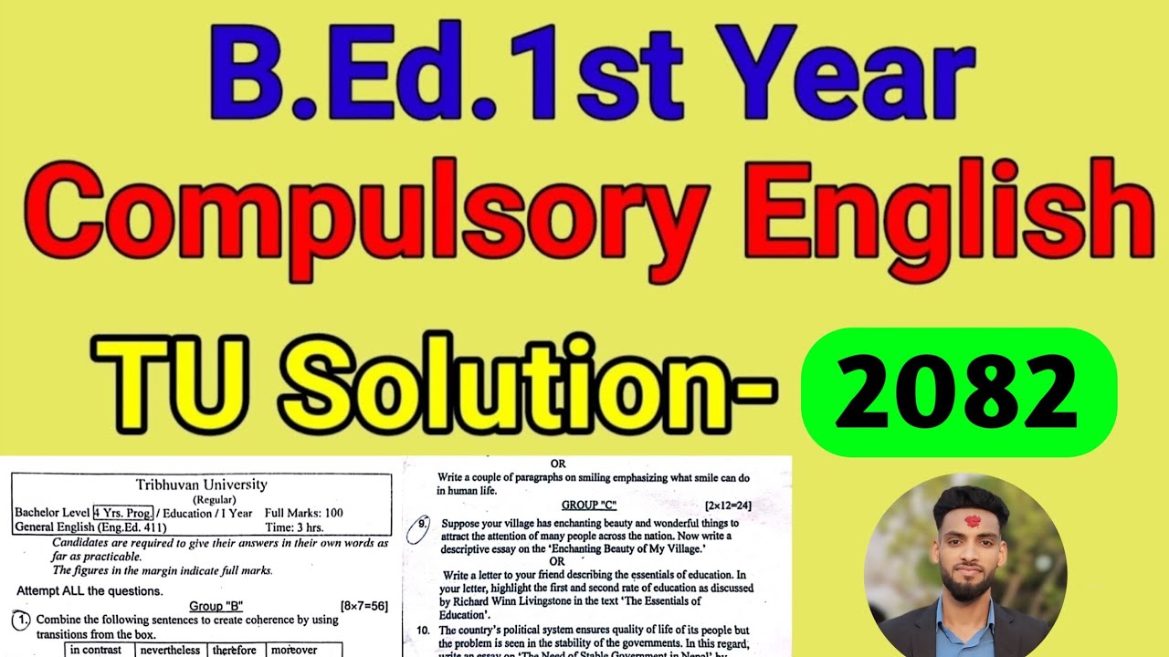 General English B.ed 1st year question general English models with answers 2082 TU Exam In Nepali